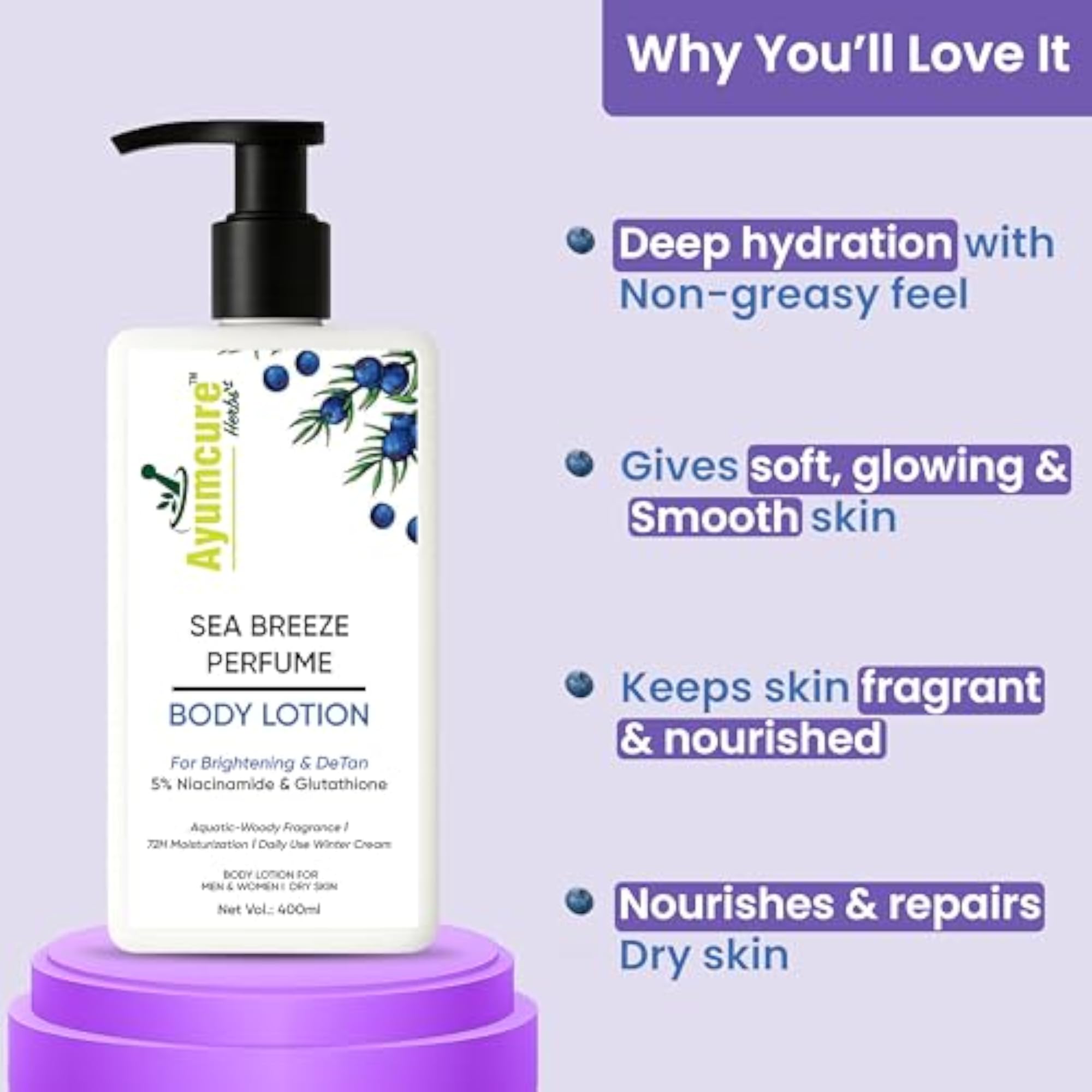 Sea Breeze Perfume Body Lotion 400ml, Hydrating Moisturizer